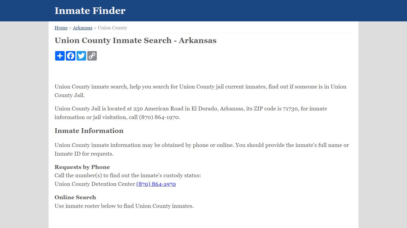 Union County Inmate Search - Arkansas