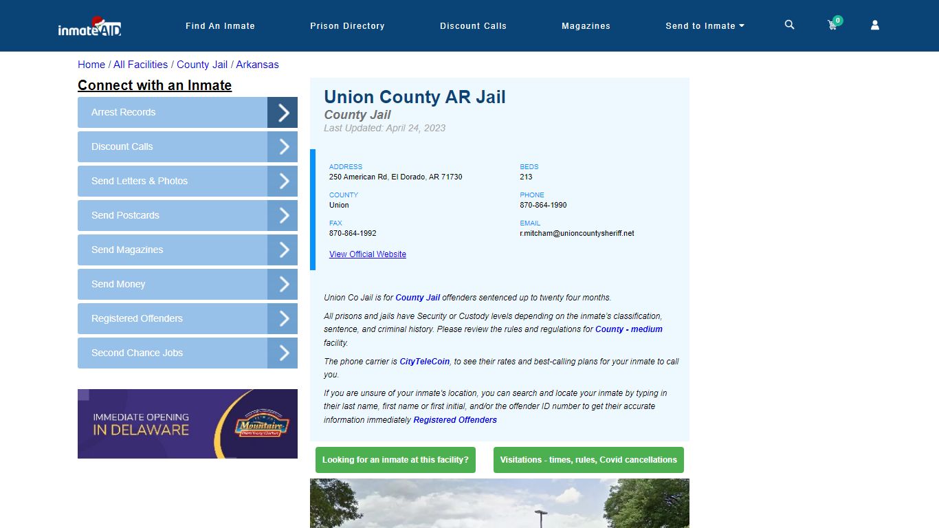Union County AR Jail - Inmate Locator - El Dorado, AR